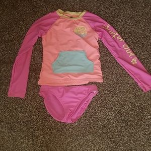Long sleeve rash guard 2 piece bathing suit